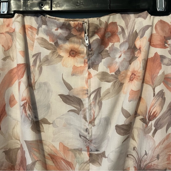 Vintage Floral Orange Tone Wrap Skirt - Picture 6 of 8